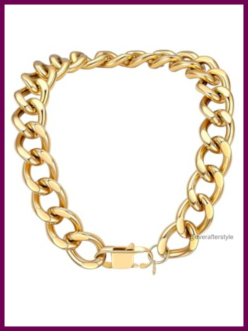 Chunky Cuban Link Chain Necklace 14K Gold Plated Stainless Steel 20mm Hip Hop